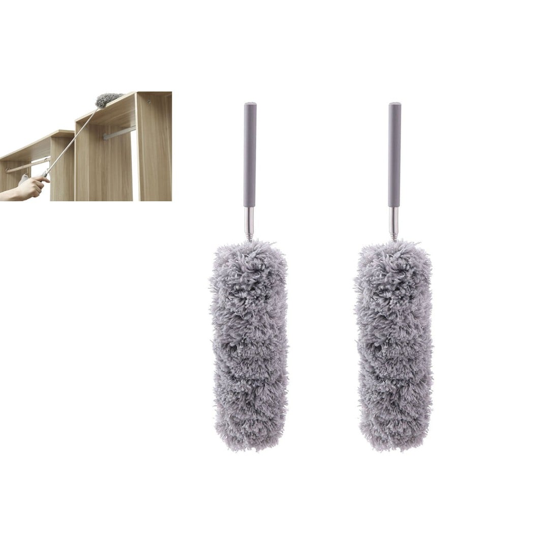 2pcs Extendable Microfiber Duster Flexible Retractable Bendable Head Dusting Cleaning Brush