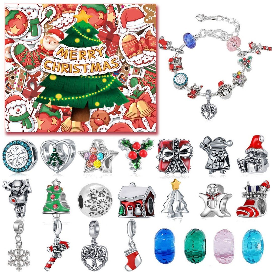 Christmas Advent Calendar Bracelets DIY Jewelry Making Kit 24 Days Christmas Advent Calendar Bracelets DIY Jewelry Making Kit 24 Days