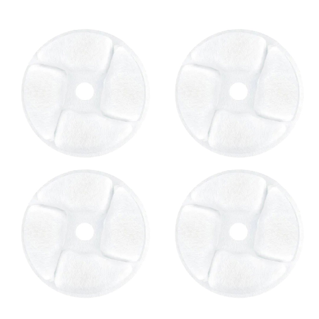 4x Tomcat Round Filter Replacement Spare For Pet/Cat Water Drinking Fountain WHT