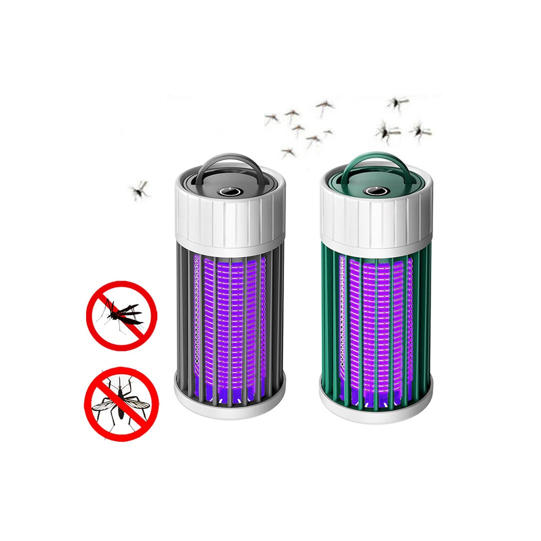 2pcs USB Electronic Rechargeable Mosquito Killer Lamp Night Light Mosquito Trap Indoor-Green and Grey