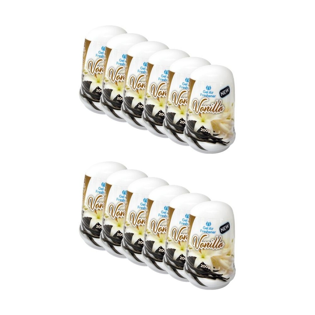 12PK Cleana Air Fresh Cone Gel Room Scent/Air Freshener 200g Vanilla Fragrance
