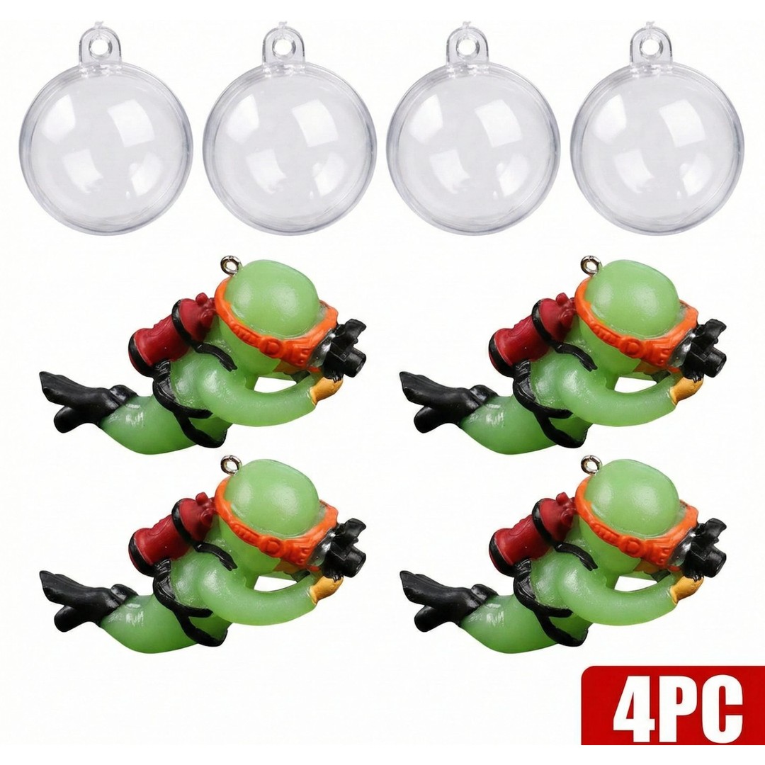 4Pack Luminous Diver Micro Fish Tank Aquarium Ornament