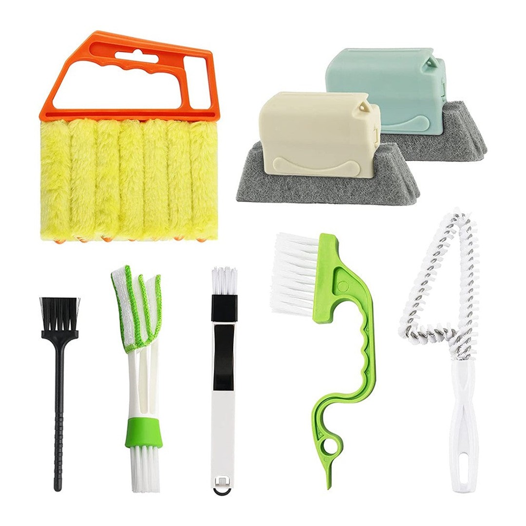 8Pcs Groove Gap Cleaning Tools Kit Hand-held Window Door Track Cleaning Brush