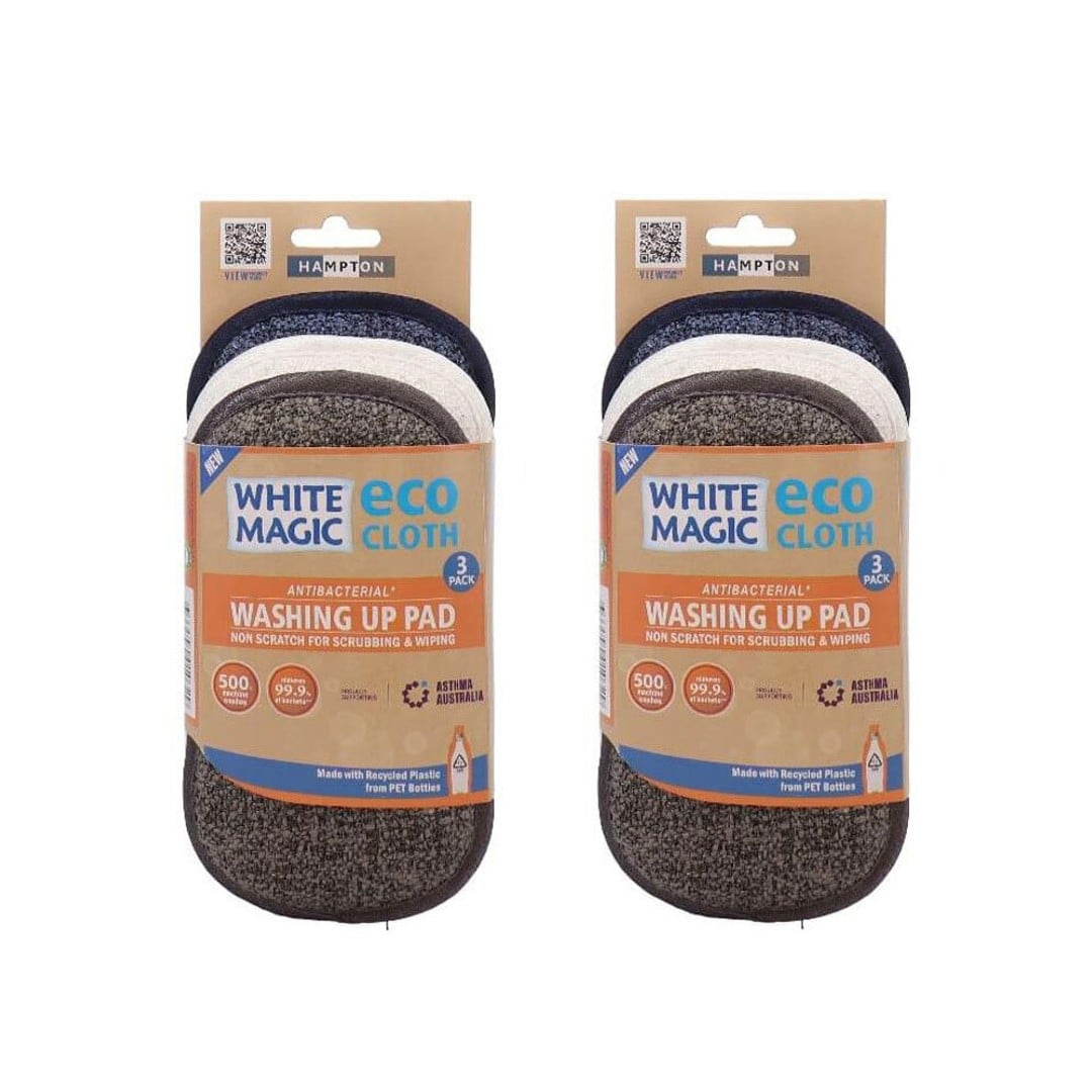 6pc Eco Cloth Double-Sided Anti-Bacterial Washing Up Cleaning Pad Set Hampton