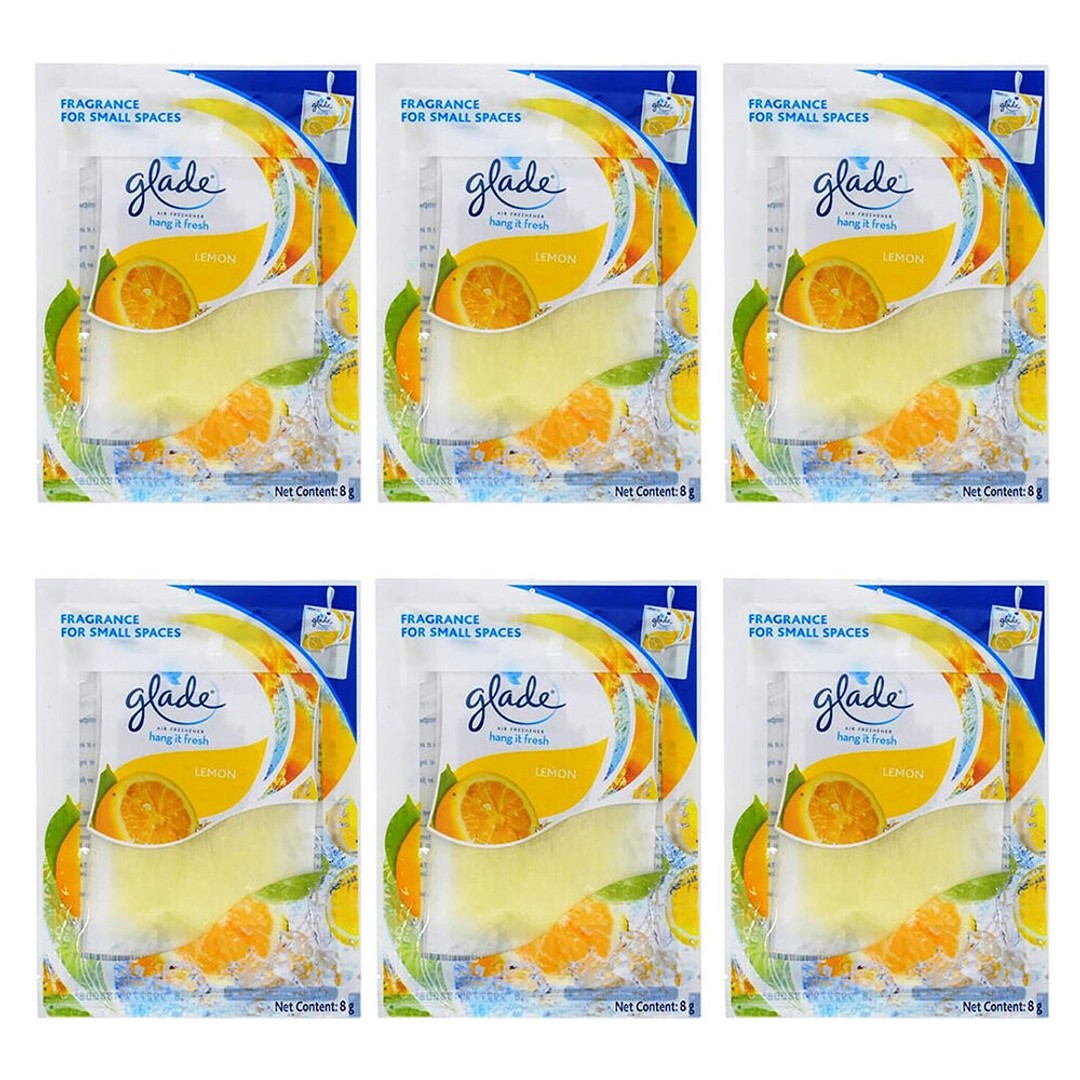 6PK Glade Hang It Fresh Air Freshener Odour Eliminator 8g Fresh Wild Berries