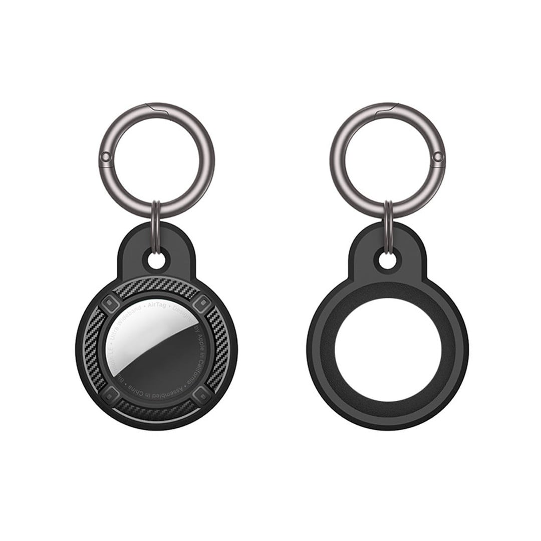 2Pcs For Air Tags Holder Compatible with Find My Item Finder Locator for Pets Keys Bags -Black and Navy and Dark Green and Red and Pink