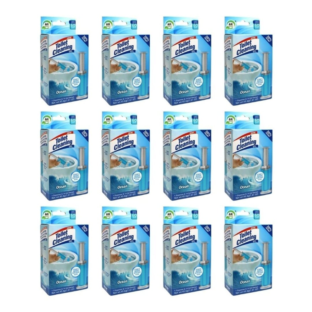 12x 15pc Air Fusion Toilet Cleaning Gel & Dispenser Lavender Ocean 45g Scented