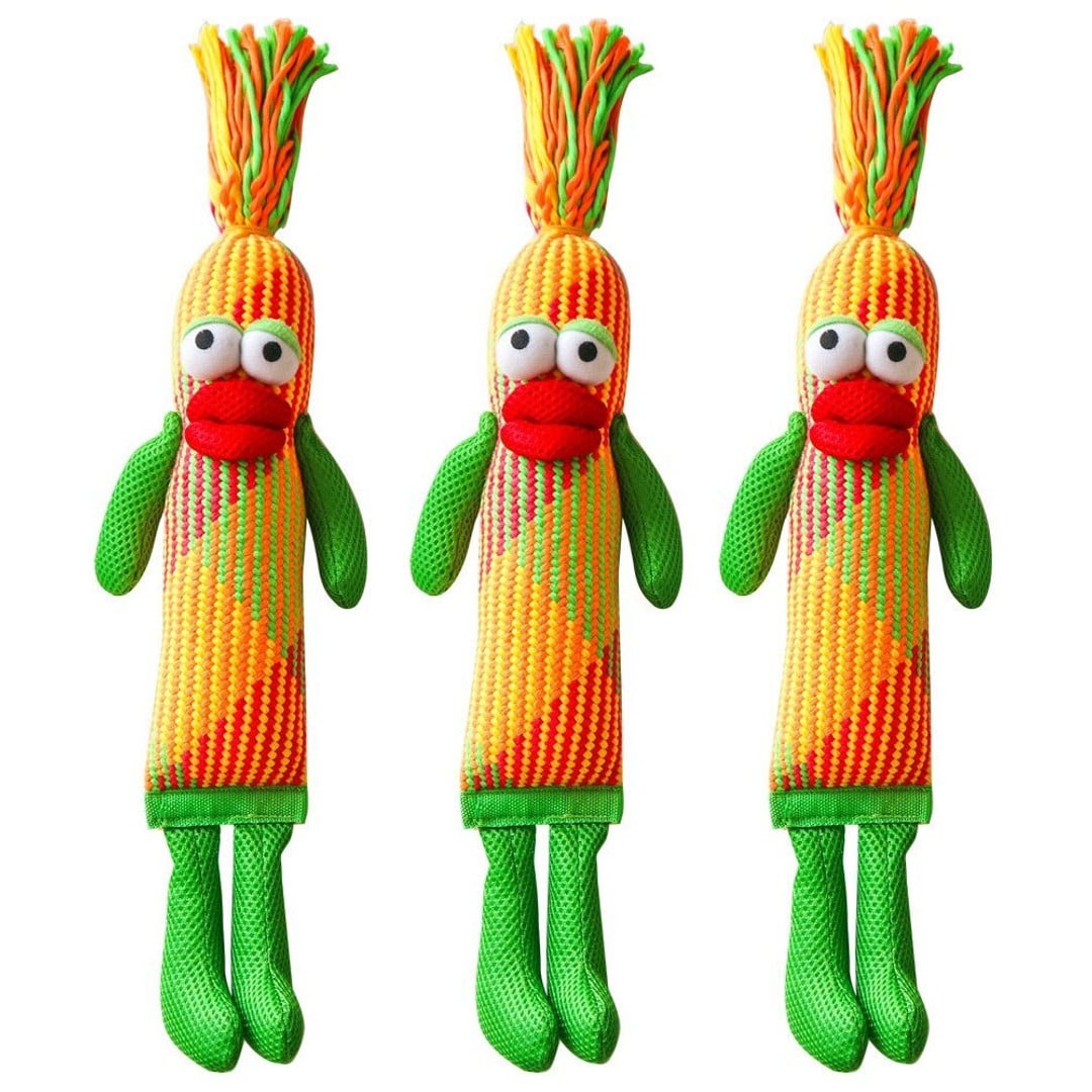 3x Paws & Claws Funny Face Pet Woven Rope 50cm Toy Stuffed Fun Play Plush f/ Dog