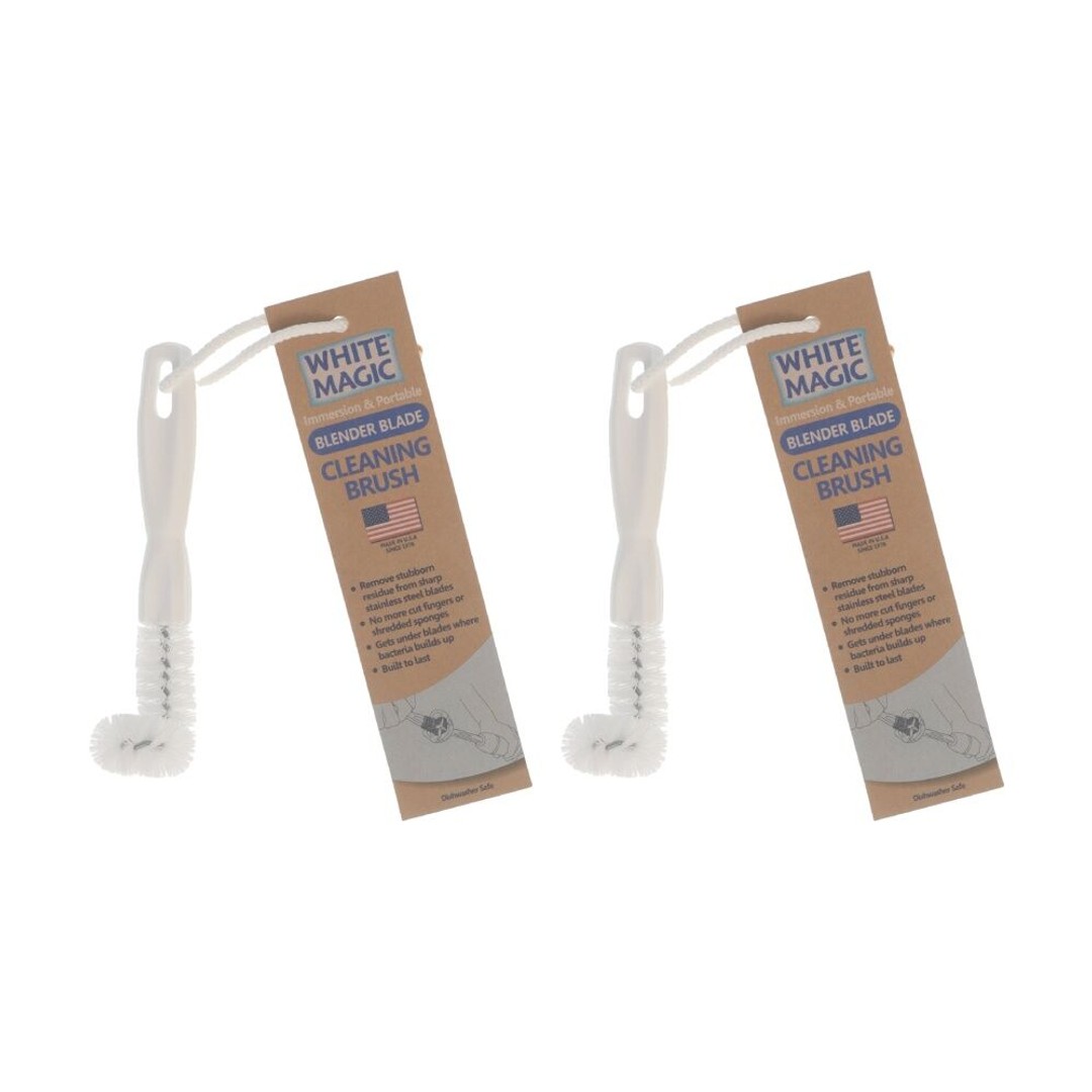2PK White Magic Blender Blade Cleaning Brush Scrub Universal Fit - White