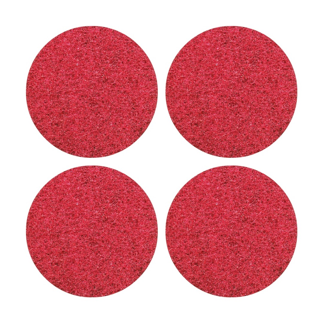 4PK Glomesh Regular Speed Spray Bufffing Machine Floor Pad Red 380mm