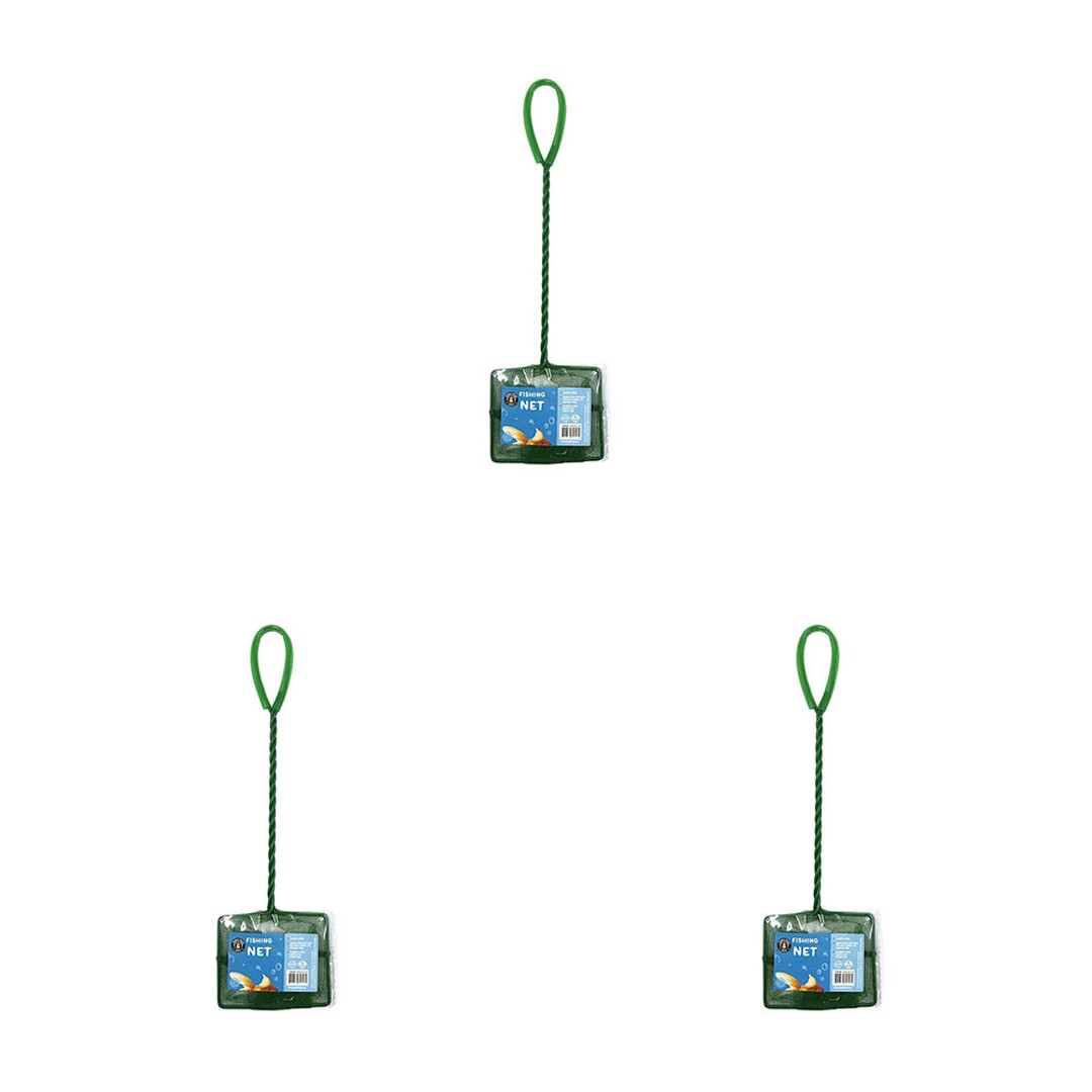 3PK Dudley's World Of Pets Aquarium Fish Net 36.5cm Fish Tank Transfer Net Green