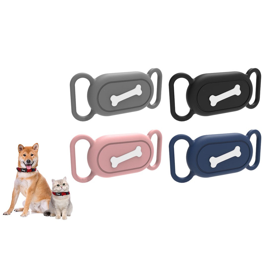 4PCS Silicone Pet Collar Holder Water Resistant Pet Collar Case for Samsung Galaxy SmartTag 2-Bone