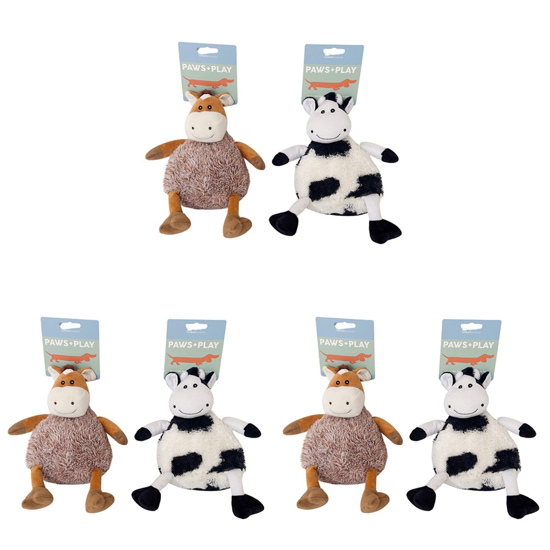 3x Urban Fluffy Squeaker Animal Brown Dog/Pet Durable Play Interactive Chew Toy