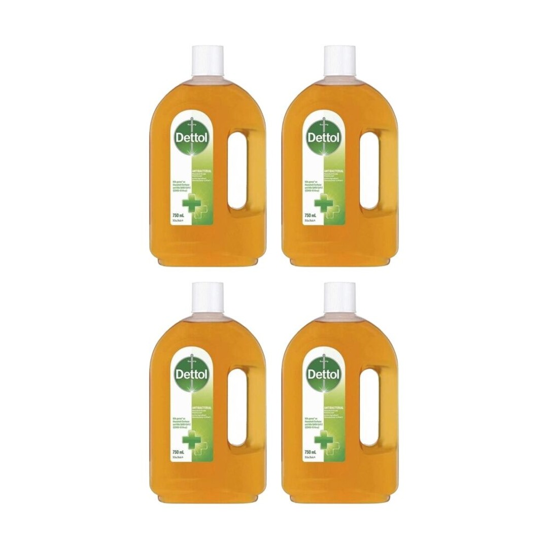 4PK Dettol Antiseptic Antibacterial Original Liquid Disinfectant 750ml