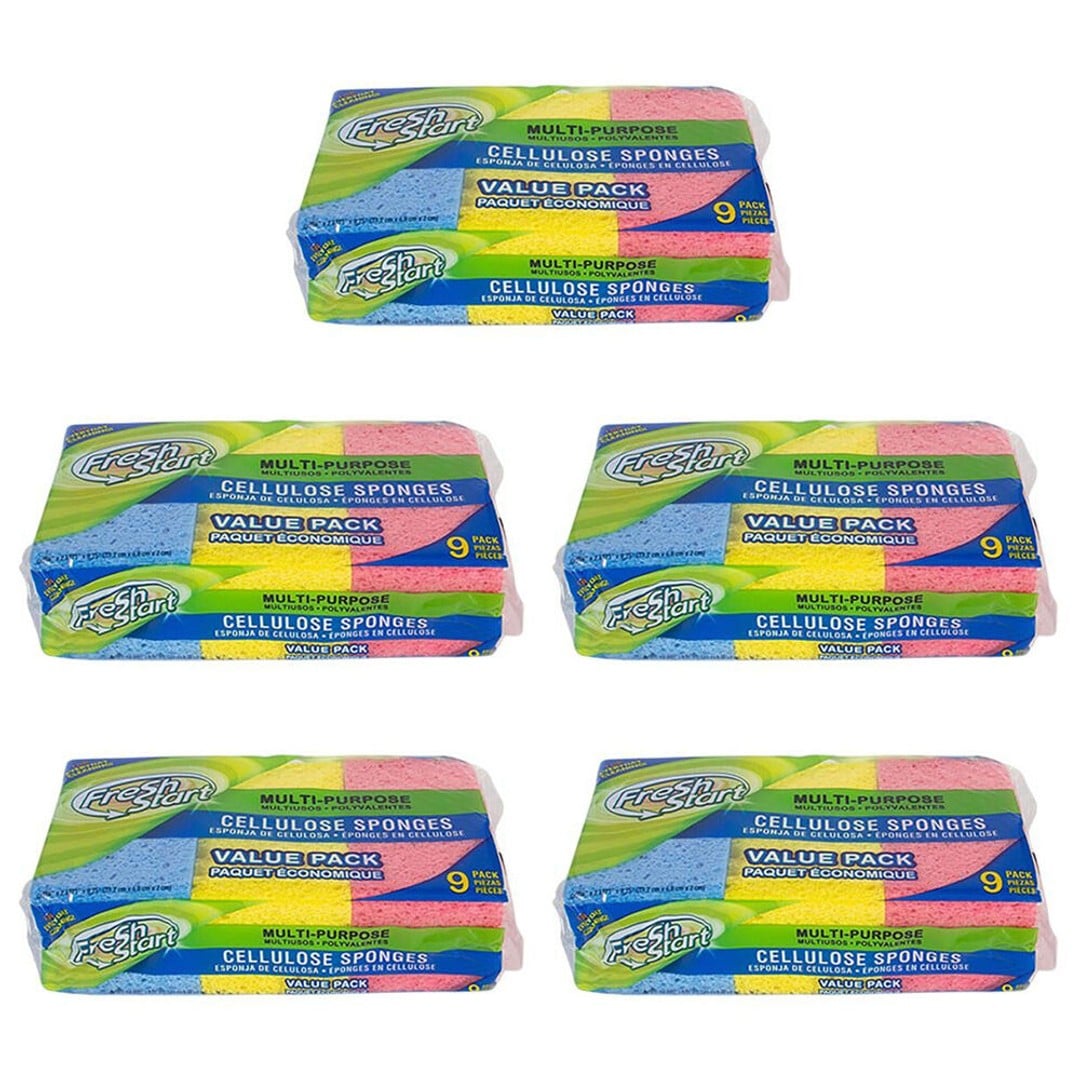 5x 9pc Fresh Start Multipurpose Cleaning Cellulose Sponge Value Pack