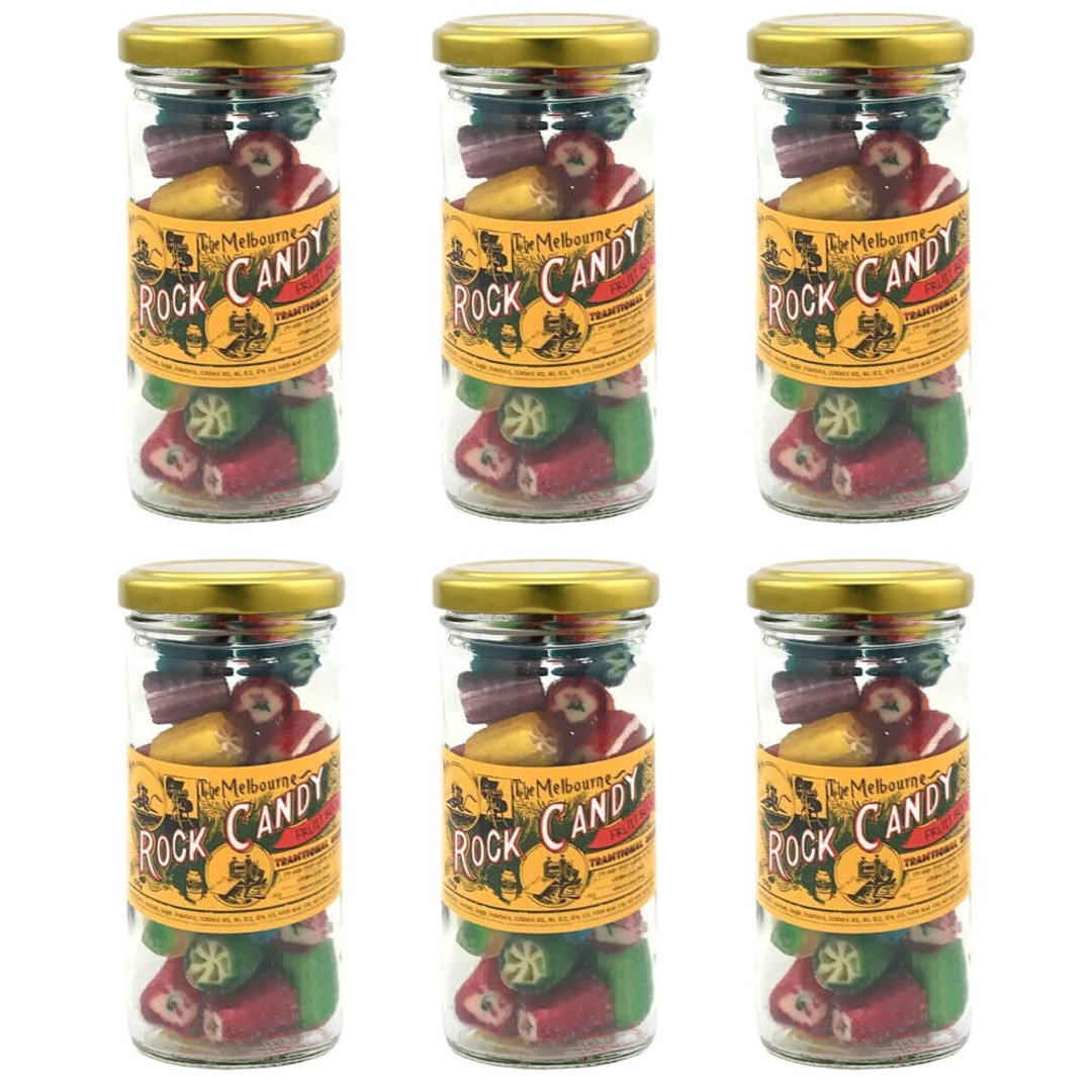 6PK Melbourne Fruit Rocks Rock Candy Sweet Confectionery Lollies 170g Handmade