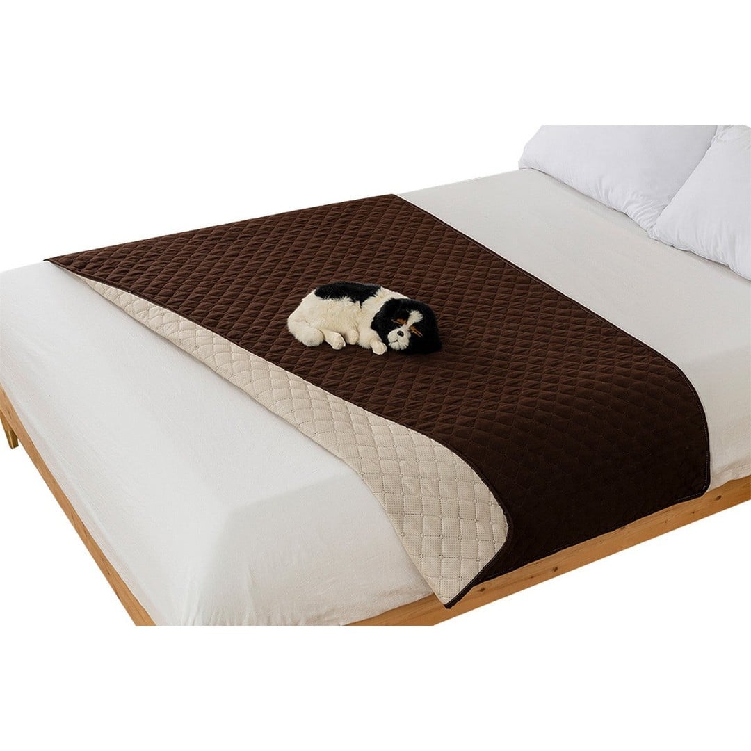 2Pcs Dog Bed Waterproof Blanket Dog Bed Cover Pet Blanket -Coffee