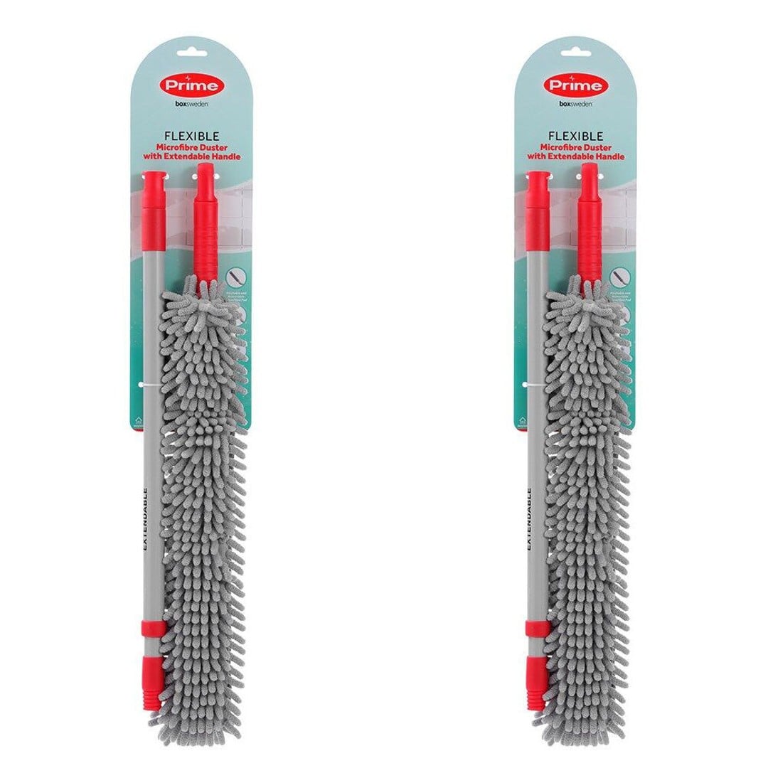 2PK Boxsweden Prime Flexible Microfibre Duster W/ Extendable Handle Asstd