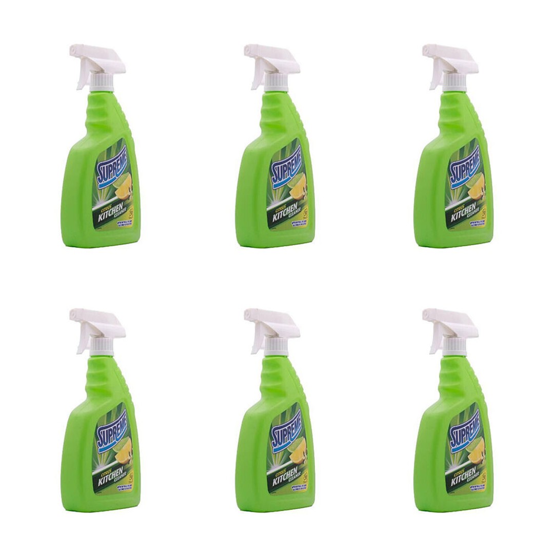 6PK Supreme Citrus Kitchen Surface Cleaner Degreaser Spray Multipurpose 750ml