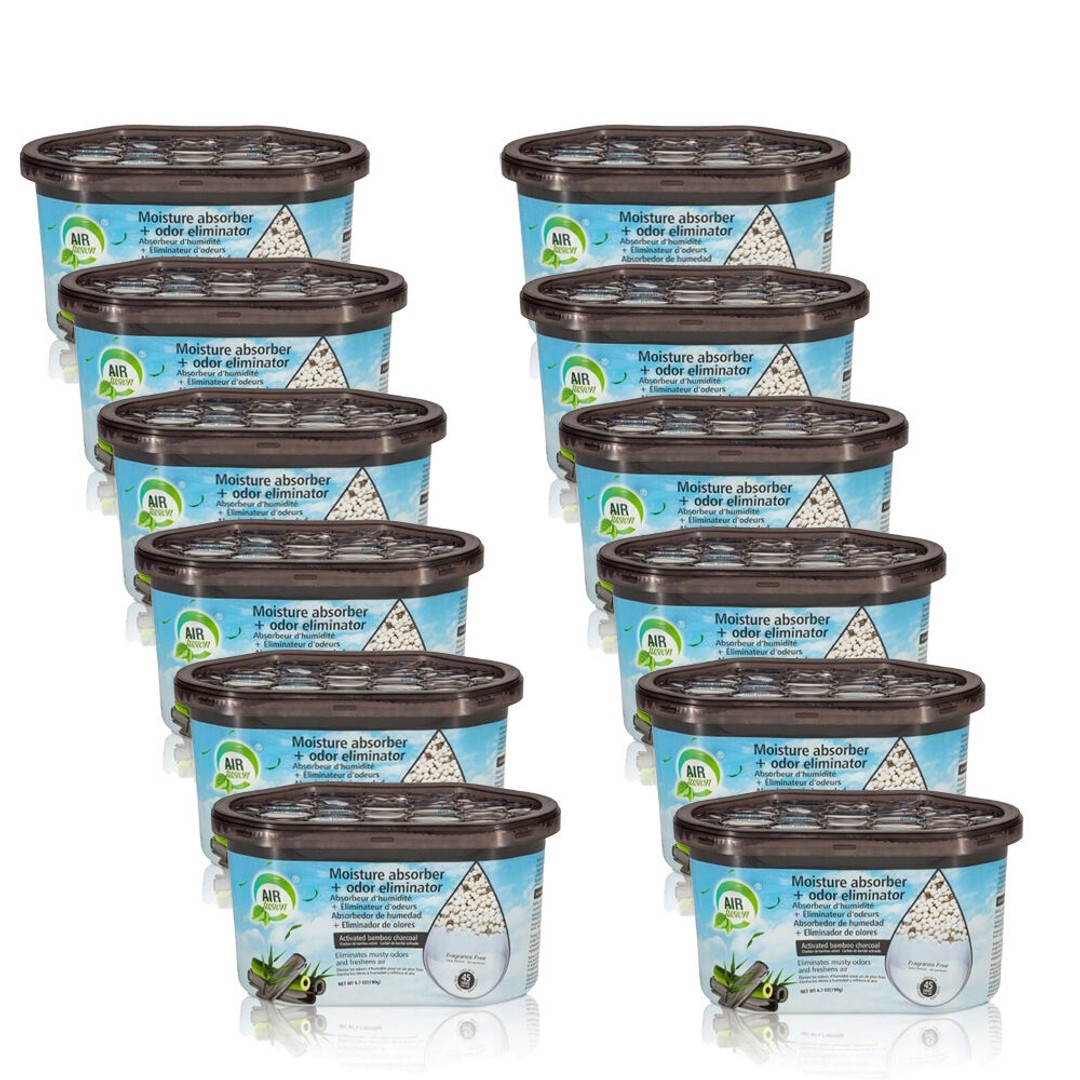 12PK Air Fusion Moisture Absorber Odour Eliminator Air Freshener 189g Bamboo
