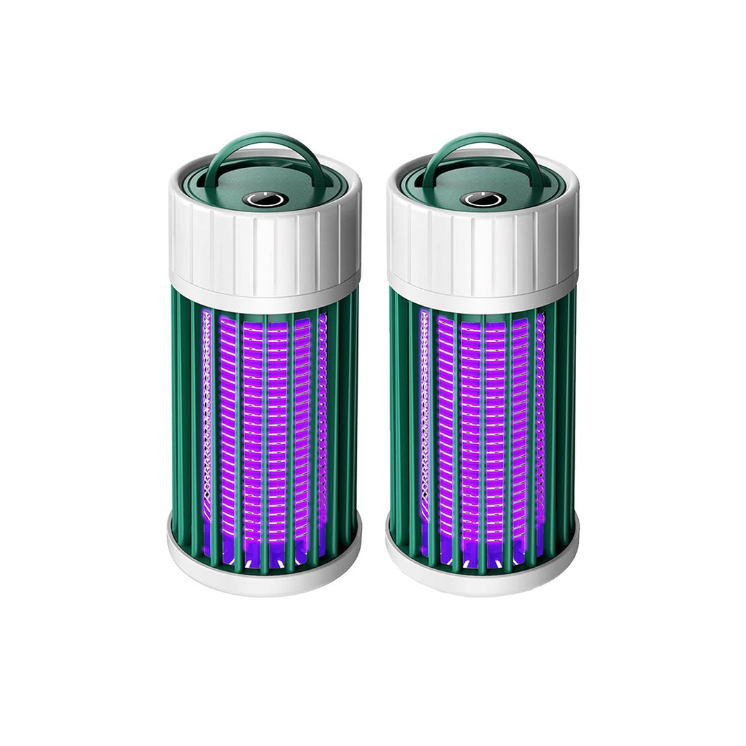 2pcs USB Electronic Rechargeable Mosquito Killer Lamp Night Light Mosquito Trap Indoor-Green