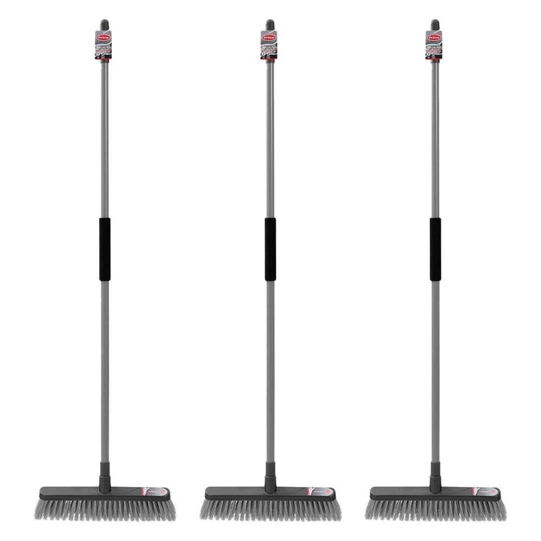 3PK Boxsweden Prime Yard Heavy Duty Broom w/ Long Handle 1.3m/38.5cm Assorted