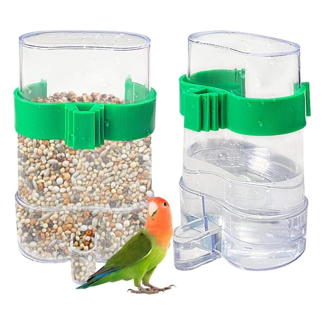 2Pcs Automatic Bird Water Food Dispenser Bird Water Feeder Seed Food Container