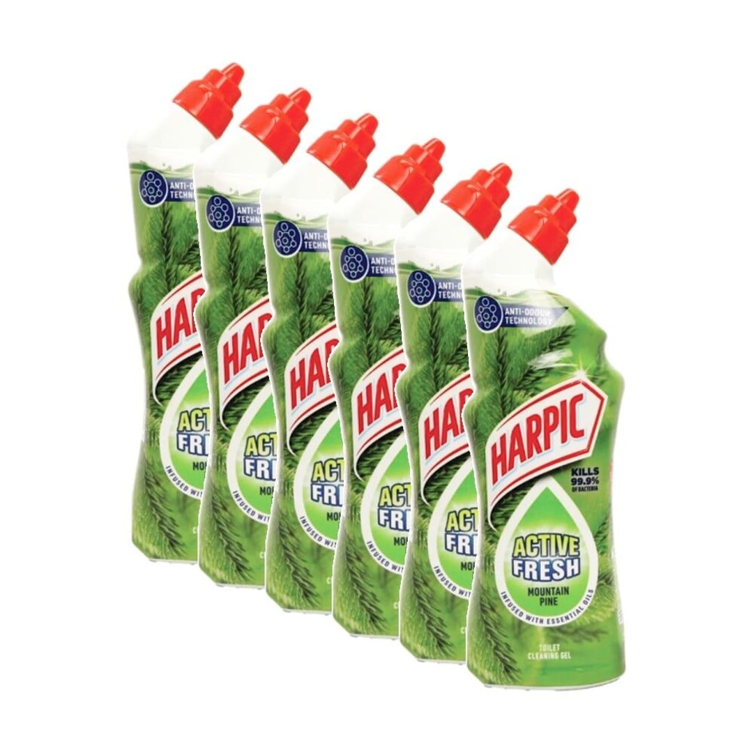 6PK Harpic Gel Pine Toilet Bowl Anti Bacterial Cleaner Mountain 750ml