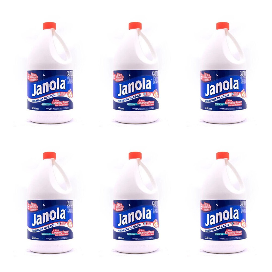 6PK Janola Premium Liquid Germ Killing Bleach Surface Disinfectant 2.5L Regular