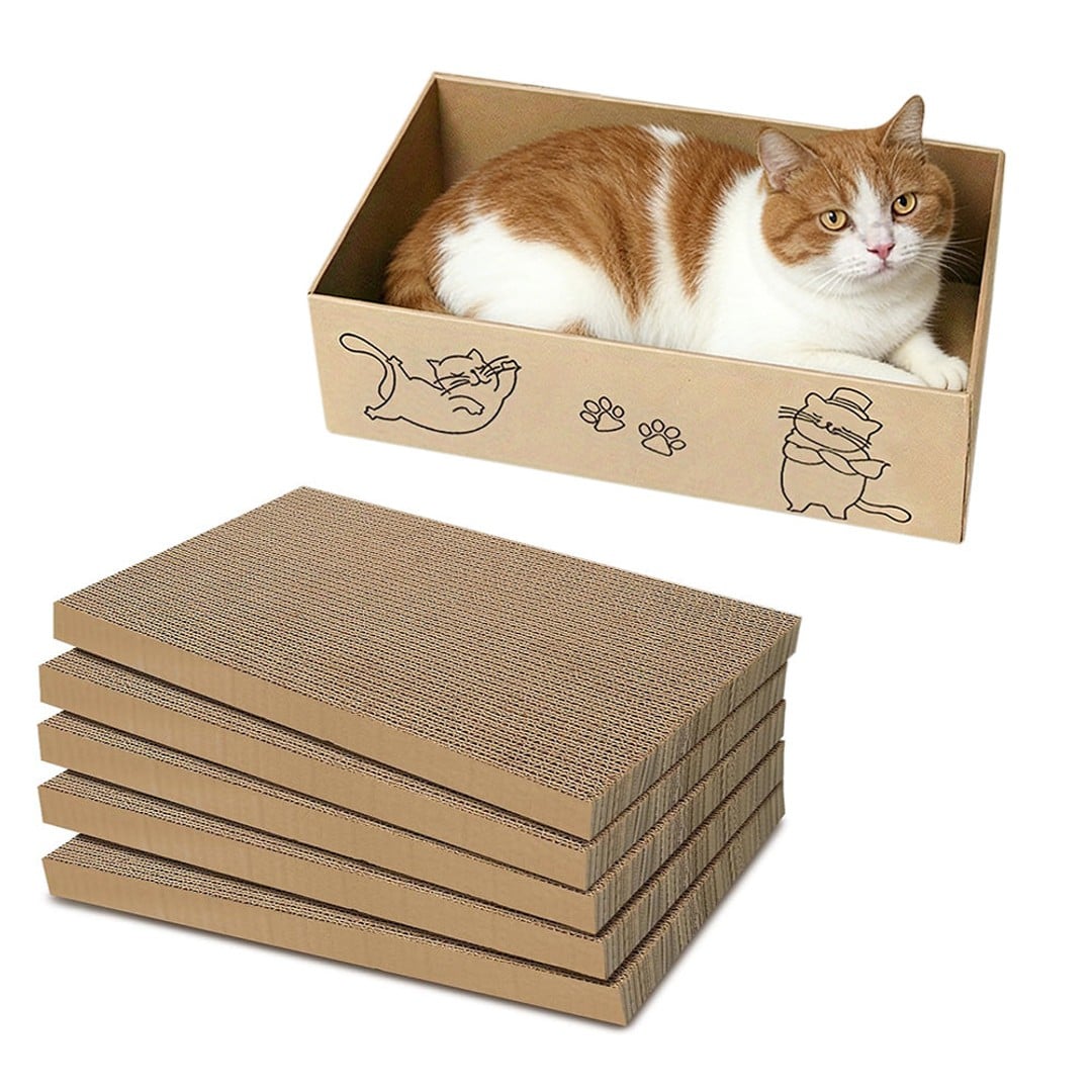 5Pcs Cat Scratcher Cardboard Box Cat Scratching Pad for Indoor Cats and Kitten