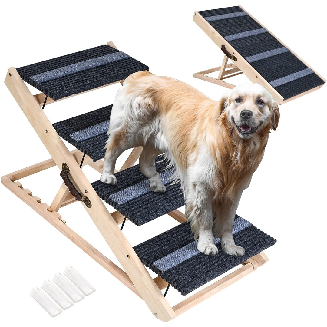 2-in-1 Adjustable Pet Ramp and Dog Stairs