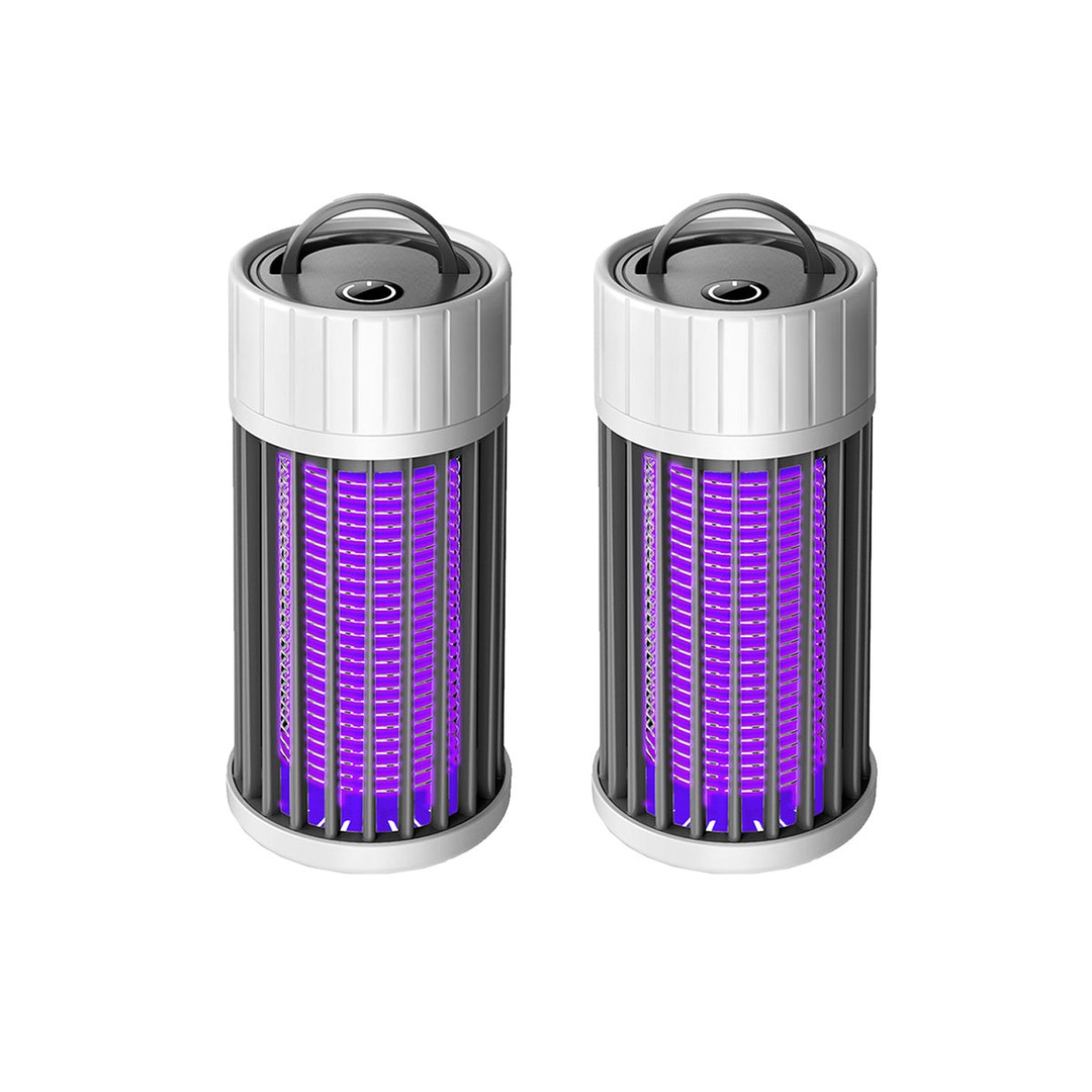 2pcs USB Electronic Rechargeable Mosquito Killer Lamp Night Light Mosquito Trap Indoor-Grey