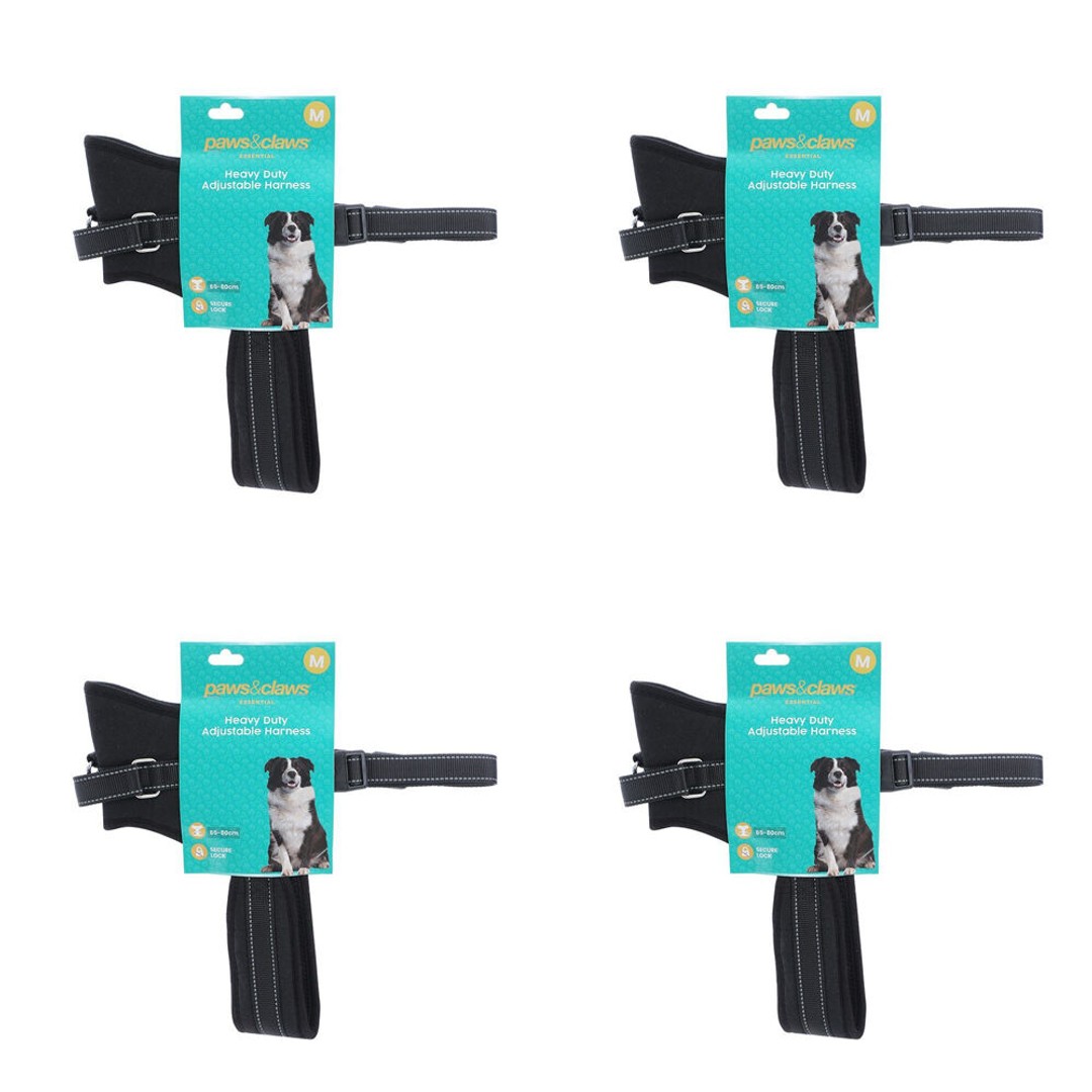 4PK Paws & Claws Strong Secure Lock Soft Padded Pet Harness Medium 65-80cm