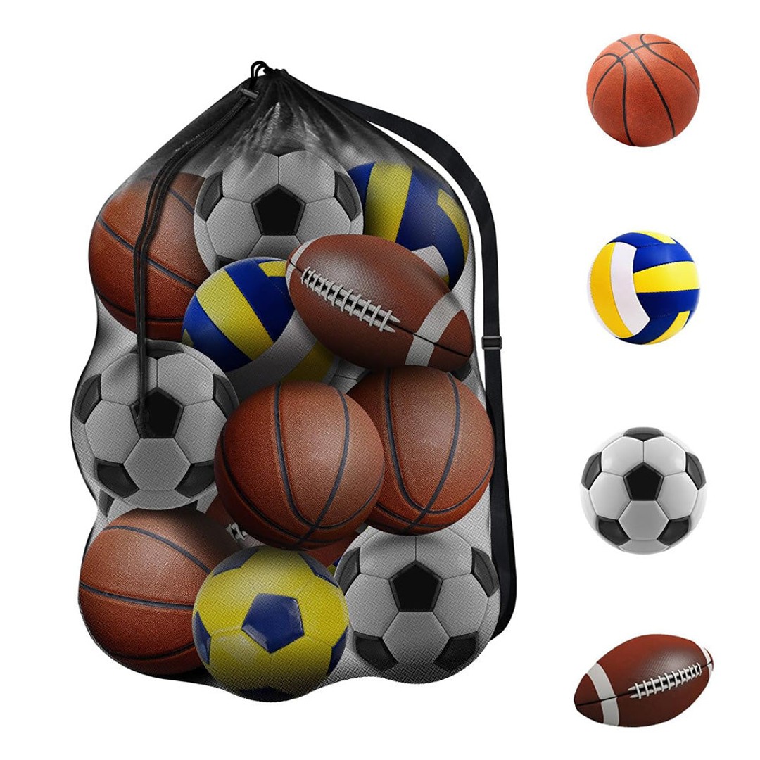6 Pcs Extra Large Mesh Bag Sports Ball Bag with Adjustable Shoulder Strap Drawstring Soccer Ball 6 Pcs Extra Large Mesh Bag Sports Ball Bag with Adjustable Shoulder Strap Drawstring Soccer Ball