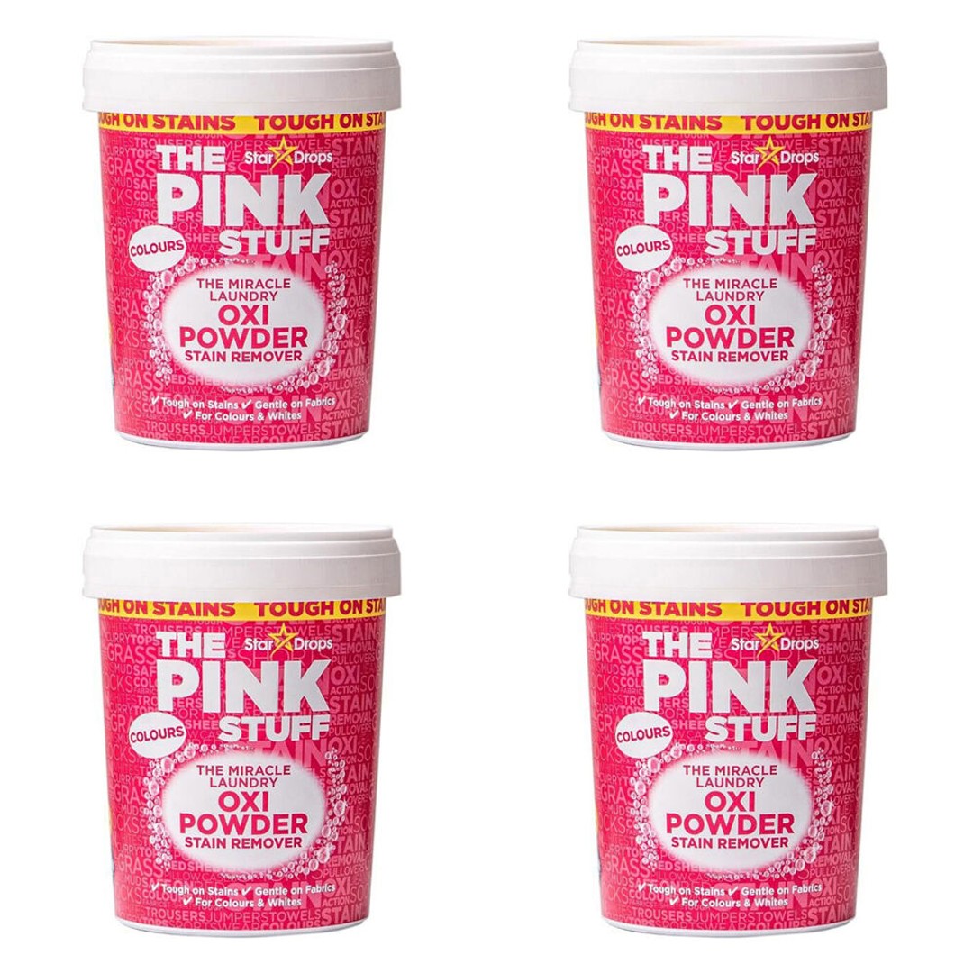 4PK The Pink Stuff Remover Colour Safe Fabric Laundry Cleaning Solution 1kg
