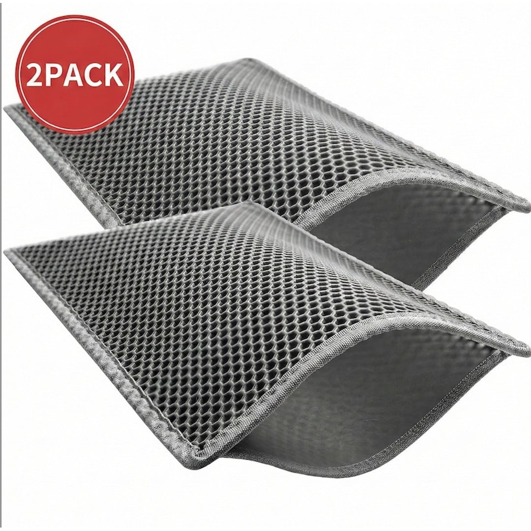 2Pack Cat Litter Mat Litter Trapper 75×55cm-Gray