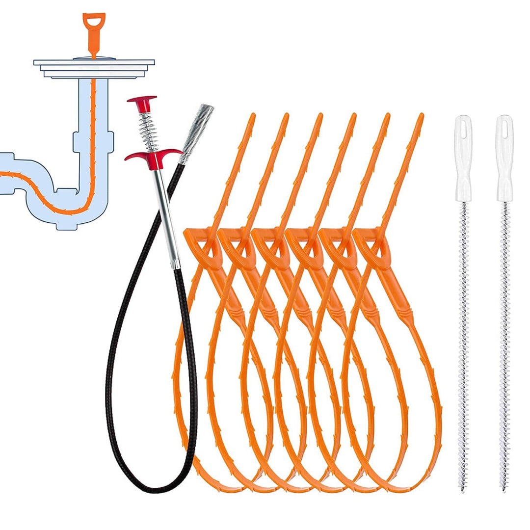 9-Piece Drain Clog Remover and Cleaner Tool Set