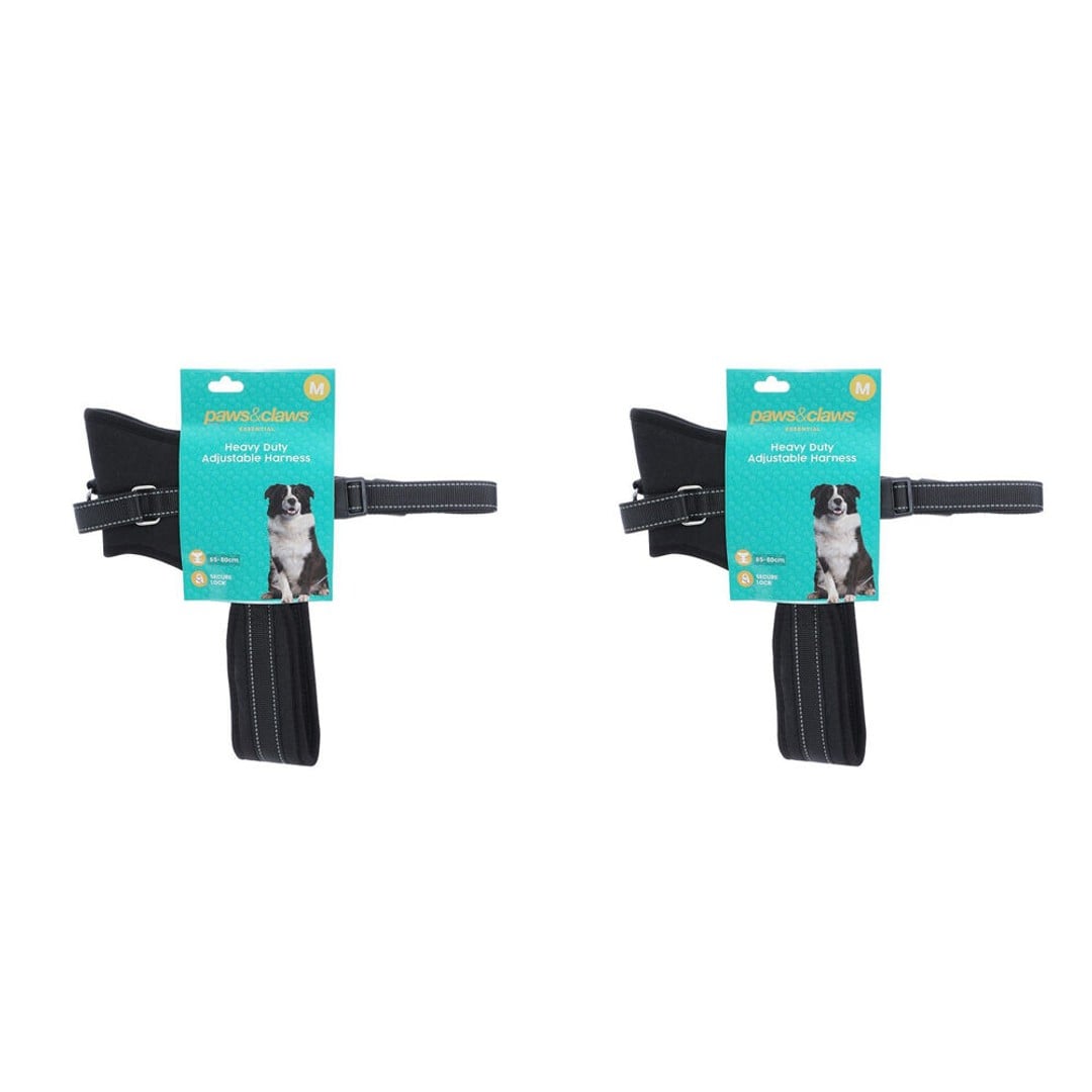 2PK Paws & Claws Strong Secure Lock Soft Padded Pet Harness Medium 65-80cm