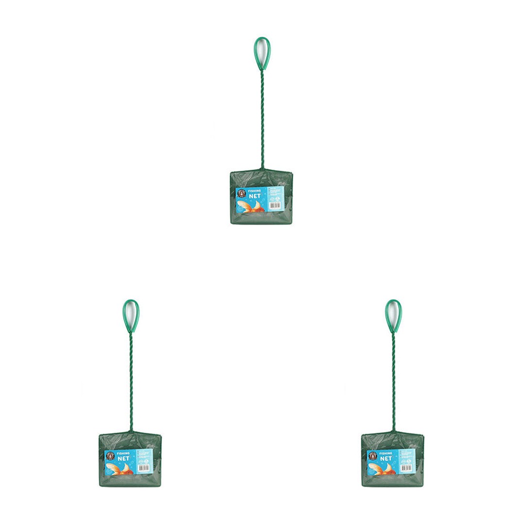 3PK Dudley's World Of Pets Aquarium/Fish Tank Durable Fishing Net 42cm Green