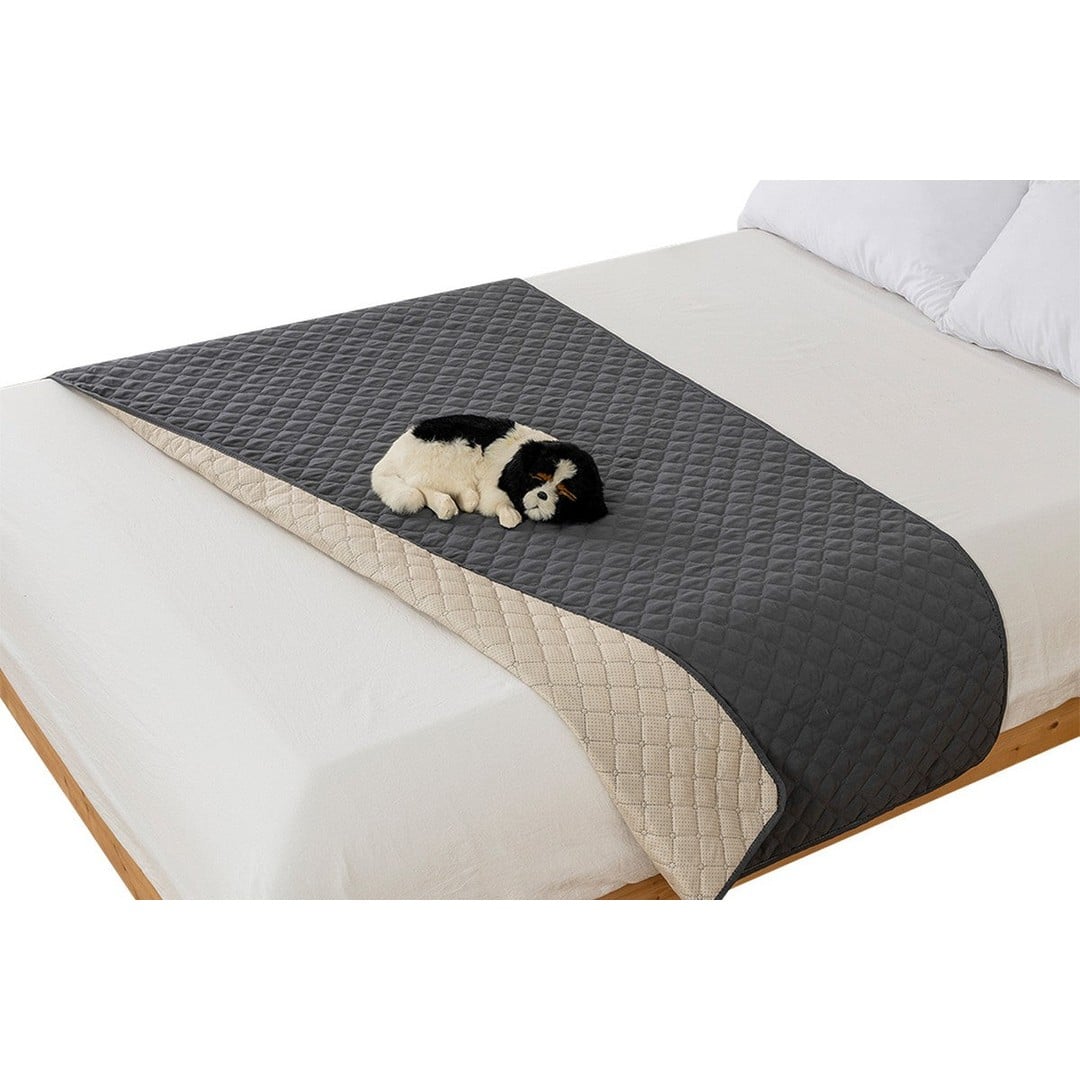 2Pcs Dog Bed Waterproof Blanket Dog Bed Cover Pet Blanket For Furniture Protector-Dark Grey