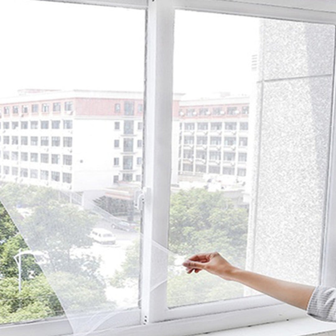 2X or 4X Removable Fly Screens Mosquito Window DIY Self-adhesive Anti-mosquito Hook and Loop Fasteners Screens Net Mesh Bug Fly Net