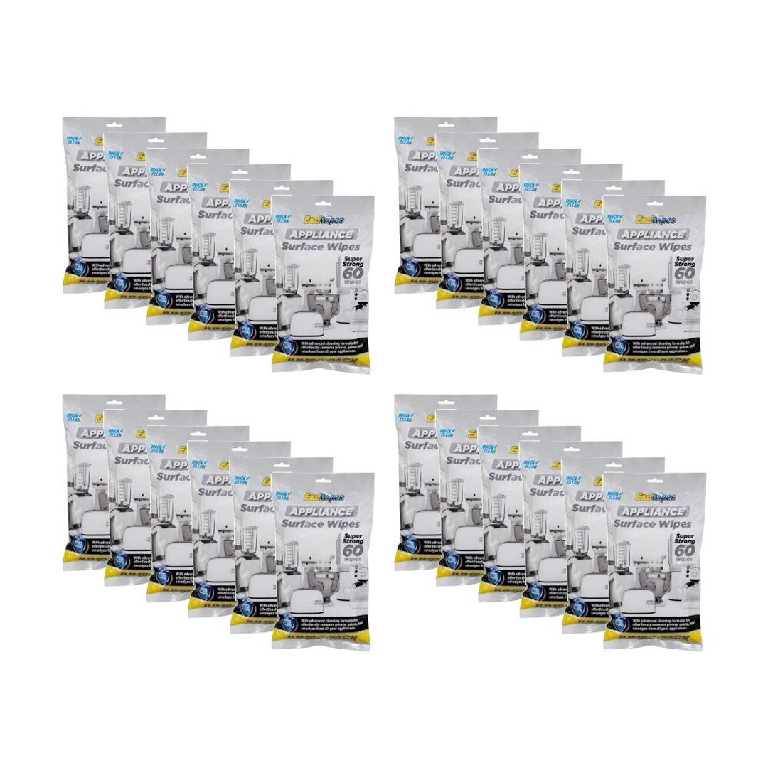 24x 60PK EaziWipes Appliance Surface Cleaning Wipes Grease Grime Removal