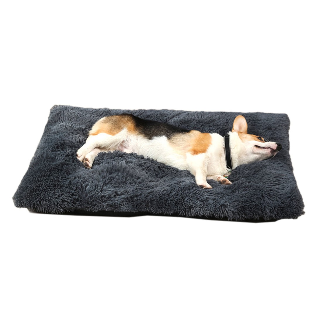 65x50cm Pet Warm Pad Dog Bed Pad Pet Plush Mat Cat Bed Pad Fluffy Dog Bed Black