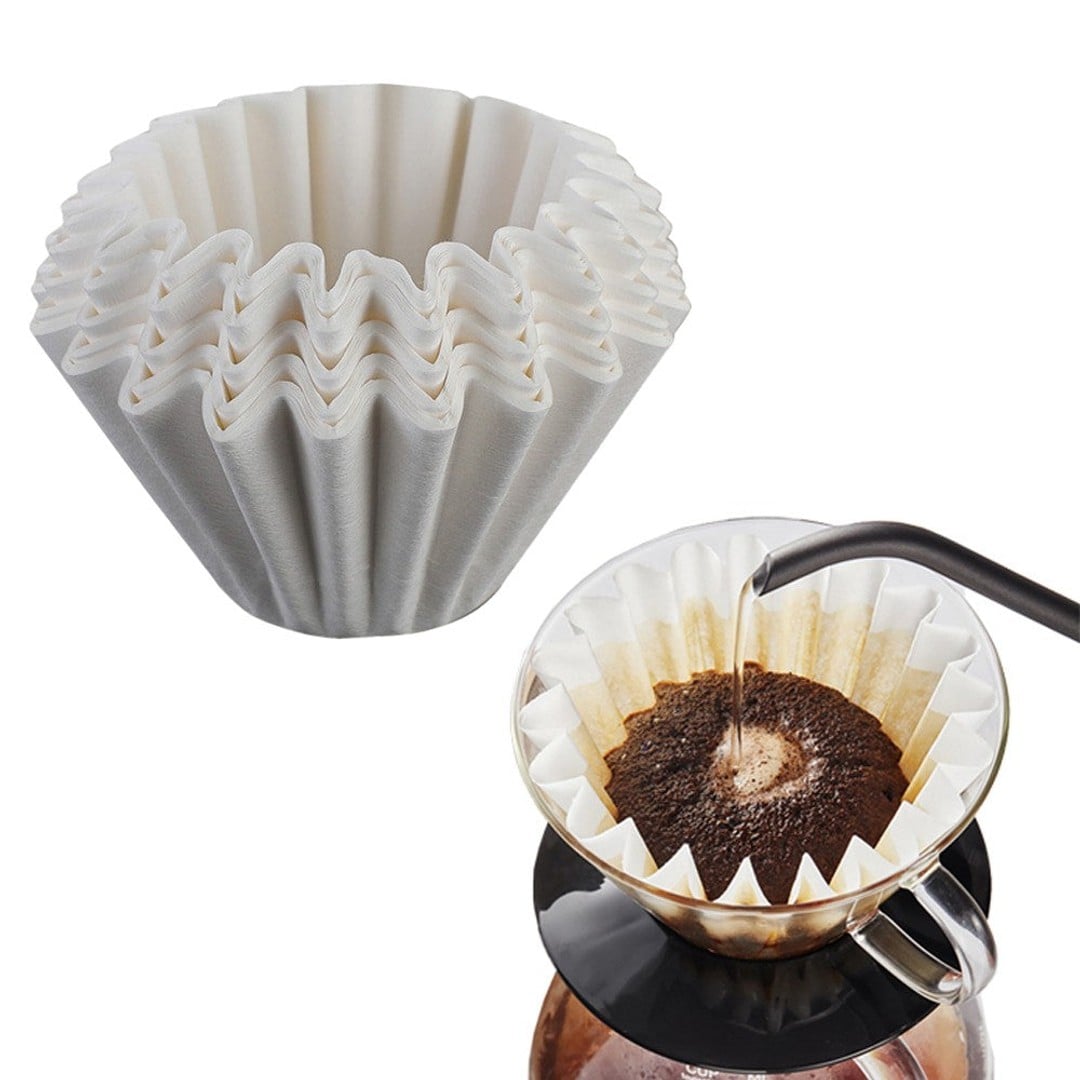 50Pcs Coffee Filters Cup Replacement Disposable Basket Coffee Filters Paper for Drip Coffee Maker White