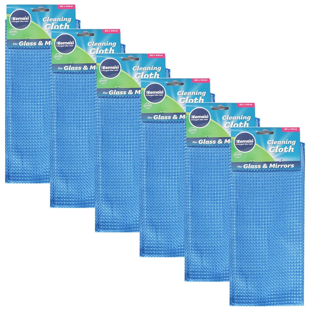 6x kemasi Multipurpose Cleaning Cloth Glass & Mirror Home Kitchen/Bathroom