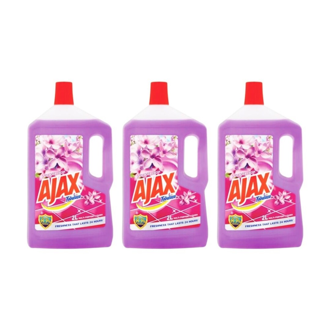 3PK Ajax Fresh Scent Anti Bactieral Multi-Purpose Floor Cleaner Lavender 2L