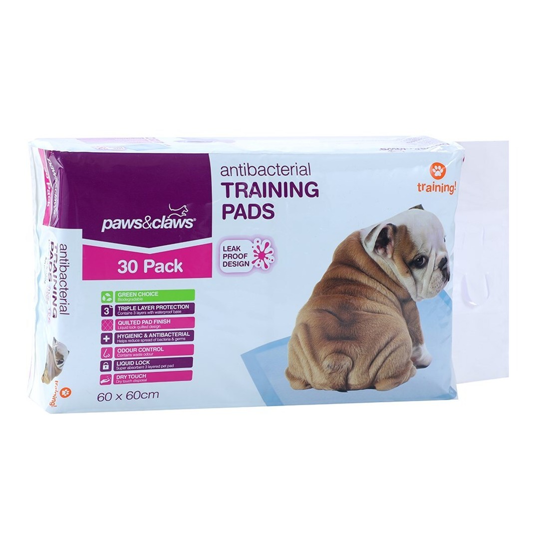 30pc Paws And Claws 60cm Puppy/Dog/Pet Toilet Training Mat Pads Antibacterial