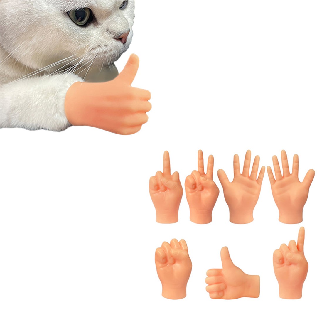 7Pcs Mini Hands Set for Cats Small Elastic Human Hands Toy for Cats