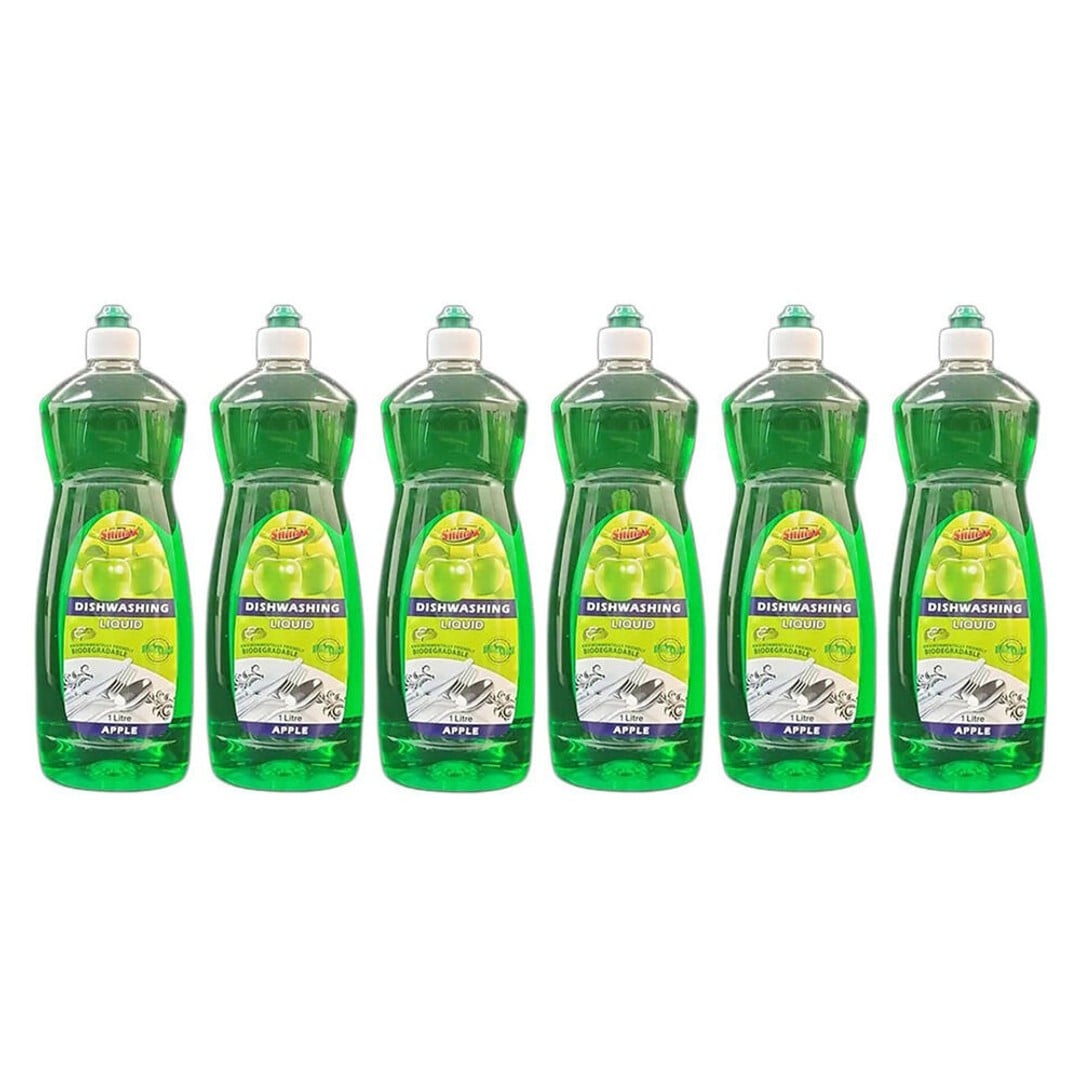 6PK Shinax Scented Dishwashing Liquid Detergent Apple 1L Dish Cleaning Soap