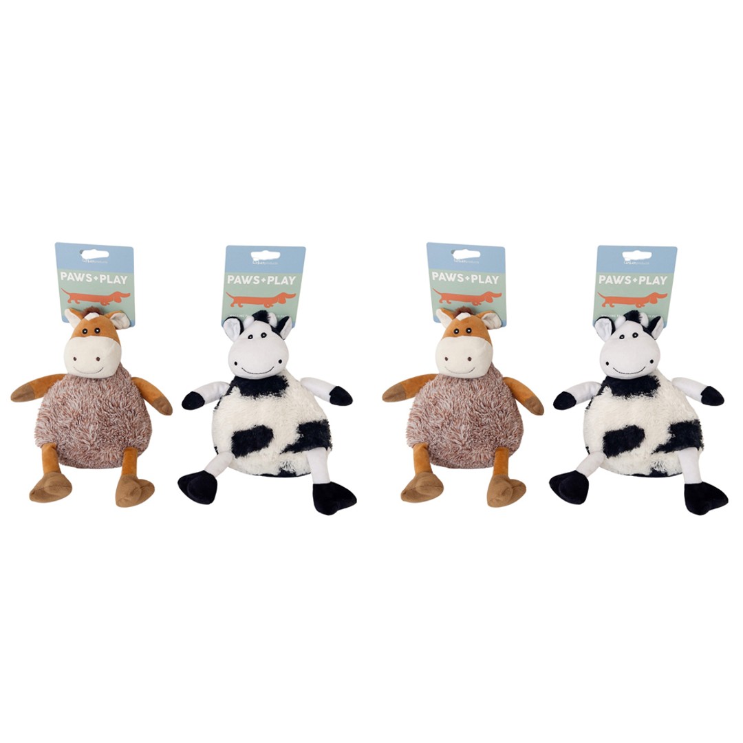 2x Urban Fluffy Squeaker Animal Brown Dog/Pet Durable Play Interactive Chew Toy